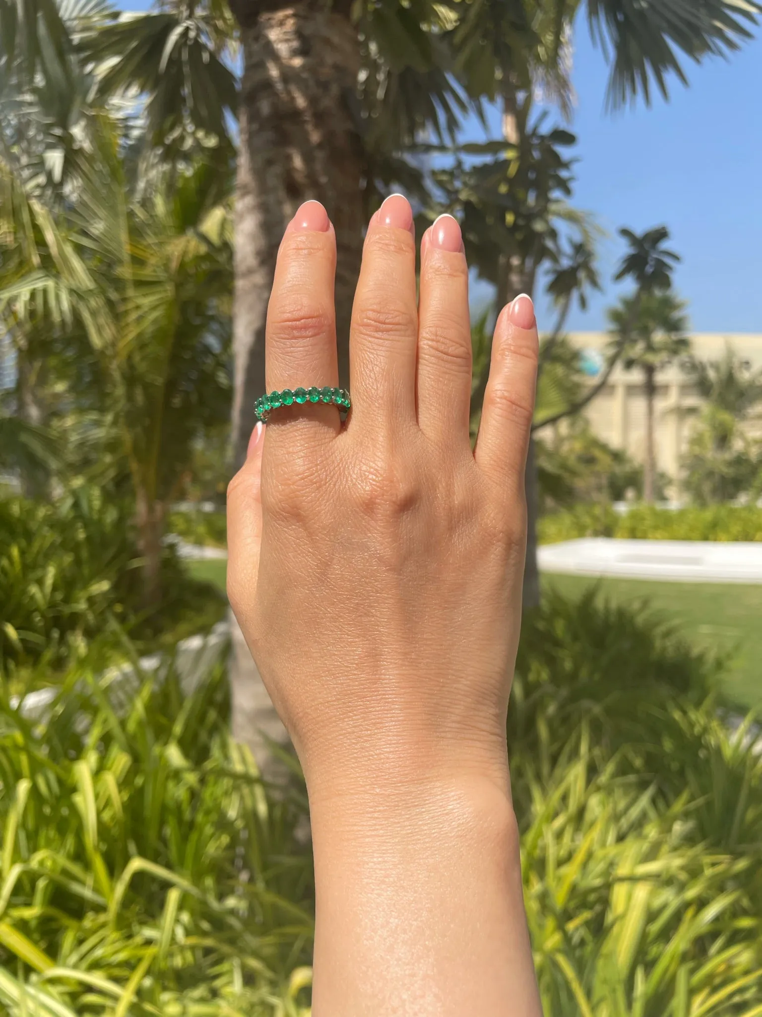 0.20ct Oval Emerald Eternity Ring