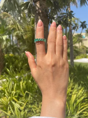 0.20ct Pear Emerald Eternity Ring