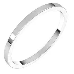 10K White 1.5 mm Flat Band Size 5