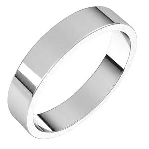 10K White 4 mm Flat Band Size 8