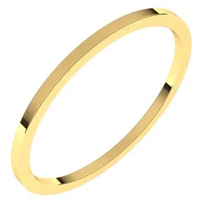 10K Yellow 1 mm Flat Band Size 7