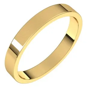 10K Yellow 3 mm Flat Band Size 7
