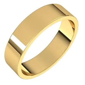 10K Yellow 5 mm Flat Band Size 10