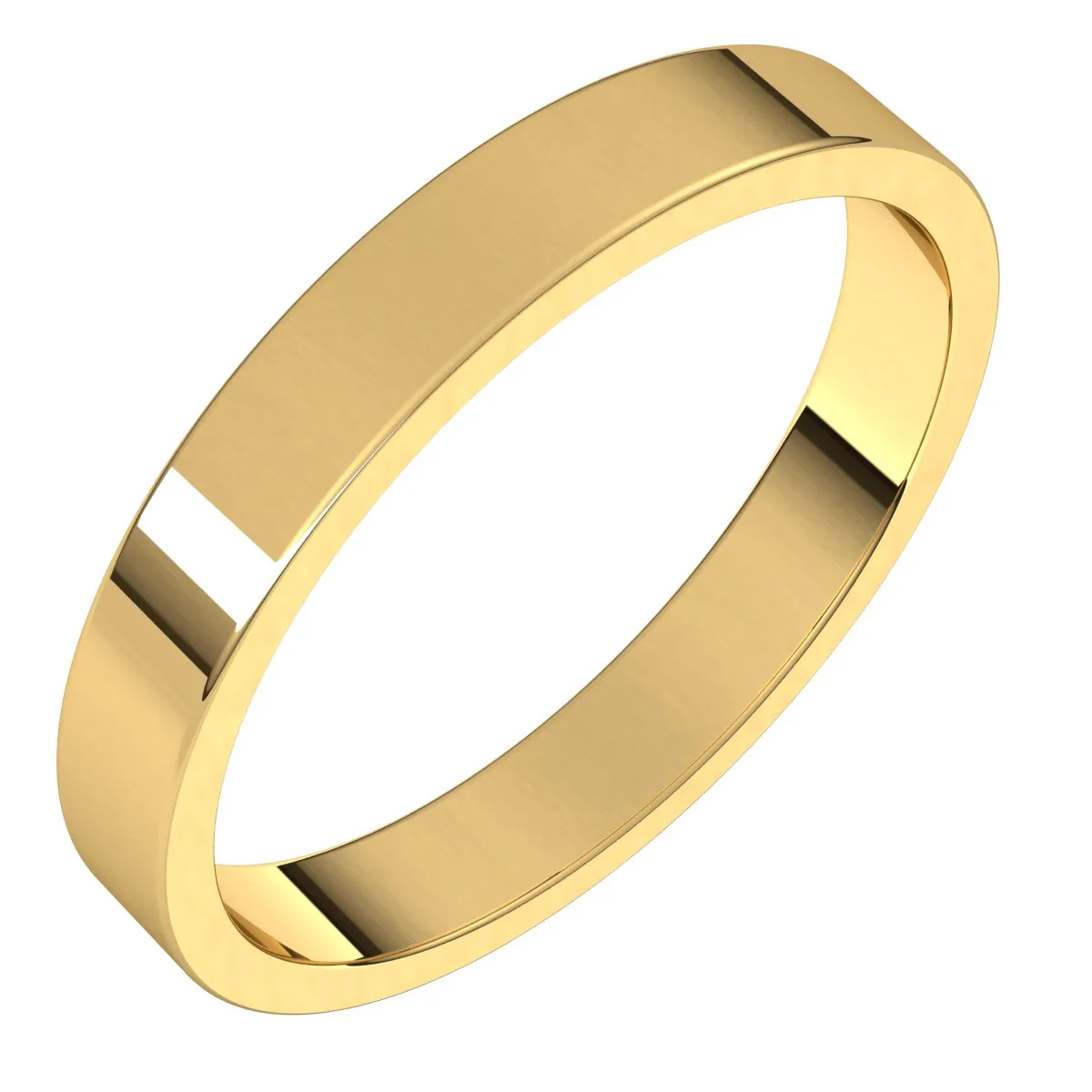 10K Yellow Gold 3 mm flat Wedding Band