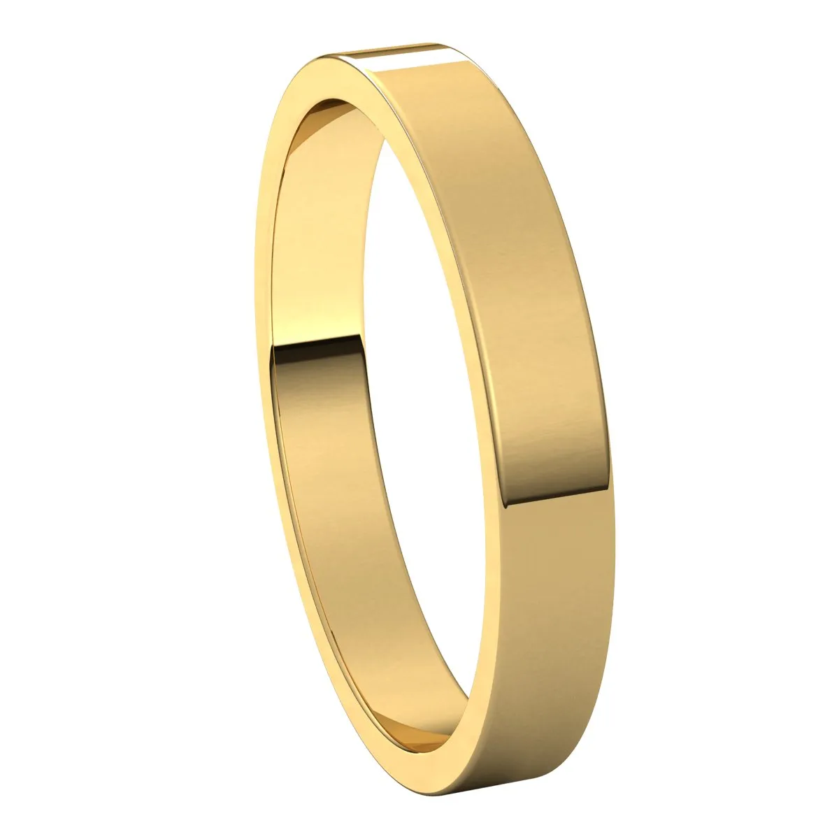 10K Yellow Gold 3 mm flat Wedding Band