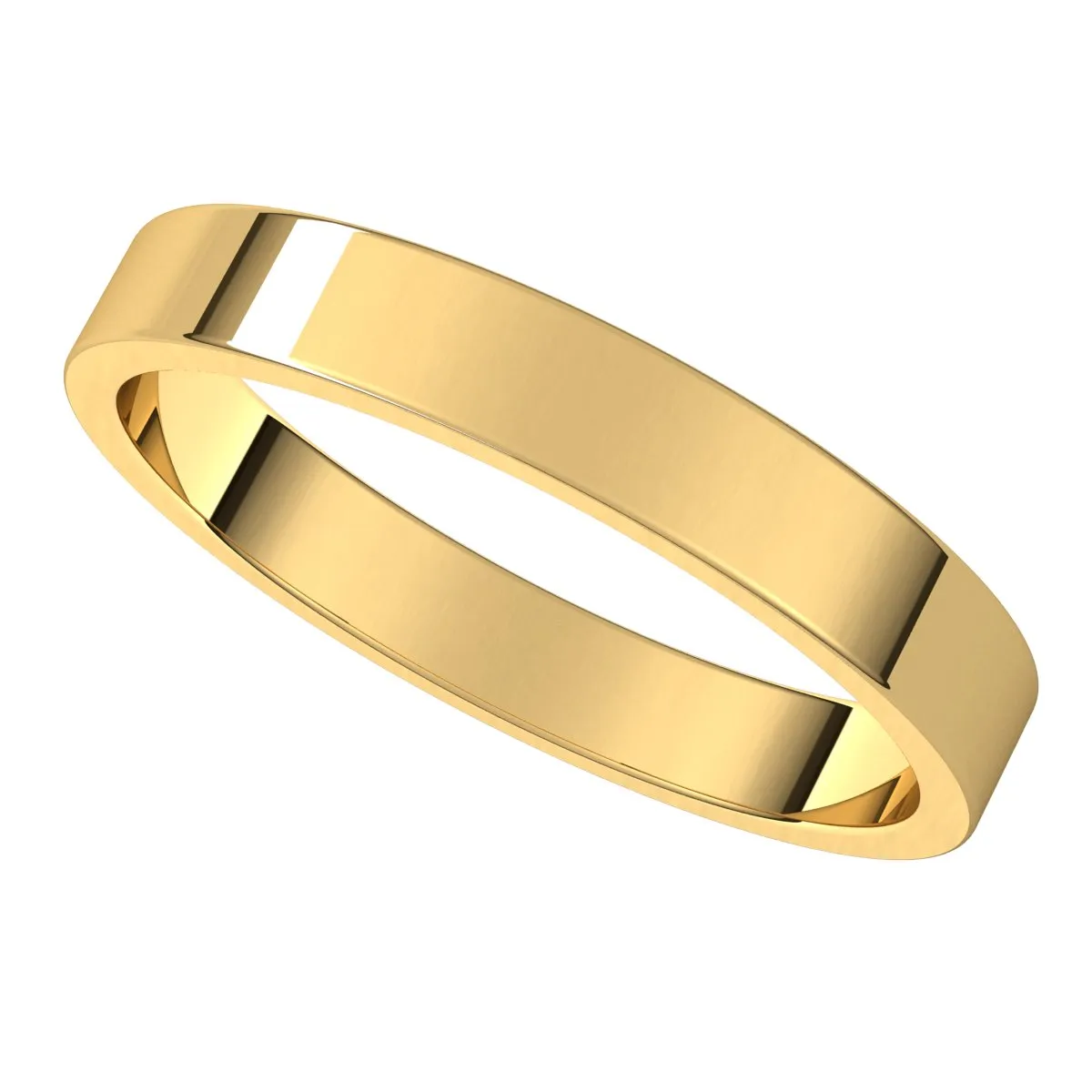 10K Yellow Gold 3 mm flat Wedding Band