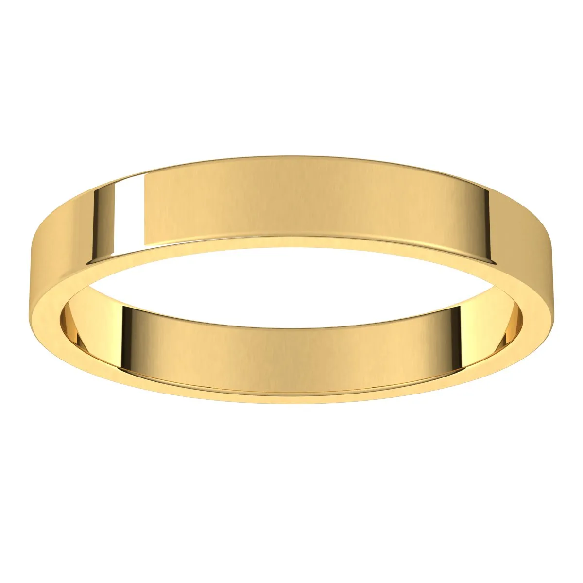 10K Yellow Gold 3 mm flat Wedding Band