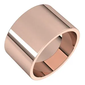 14K Rose 12 mm Flat Band Size 11