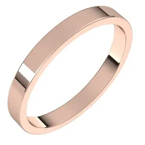 14K Rose 2.5 mm Flat Band Size 7