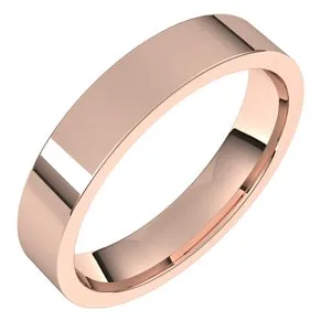 14K Rose 4 mm Flat Comfort Fit Light Band Size 7.5
