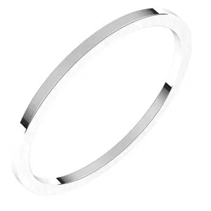 14K White 1 mm Flat Band Size 7