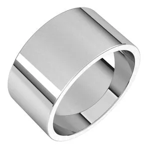 14K White 10 mm Flat Band Size 12