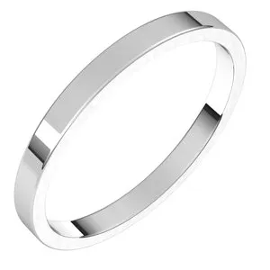 14K White 2 mm Flat Band Size 12