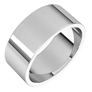14K White 8 mm Flat Band Size 8