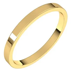 14K Yellow 2 mm Flat Band Size 14.5