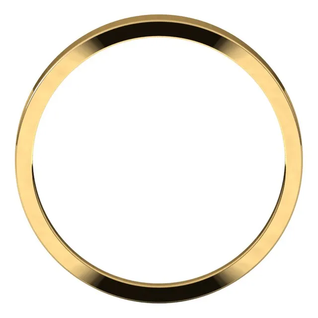 14K Yellow Gold 3 mm Flat Tapered Wedding Band