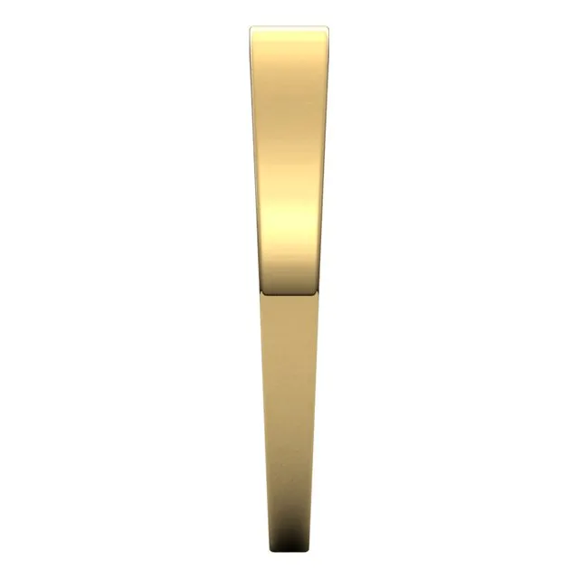 14K Yellow Gold 3 mm Flat Tapered Wedding Band