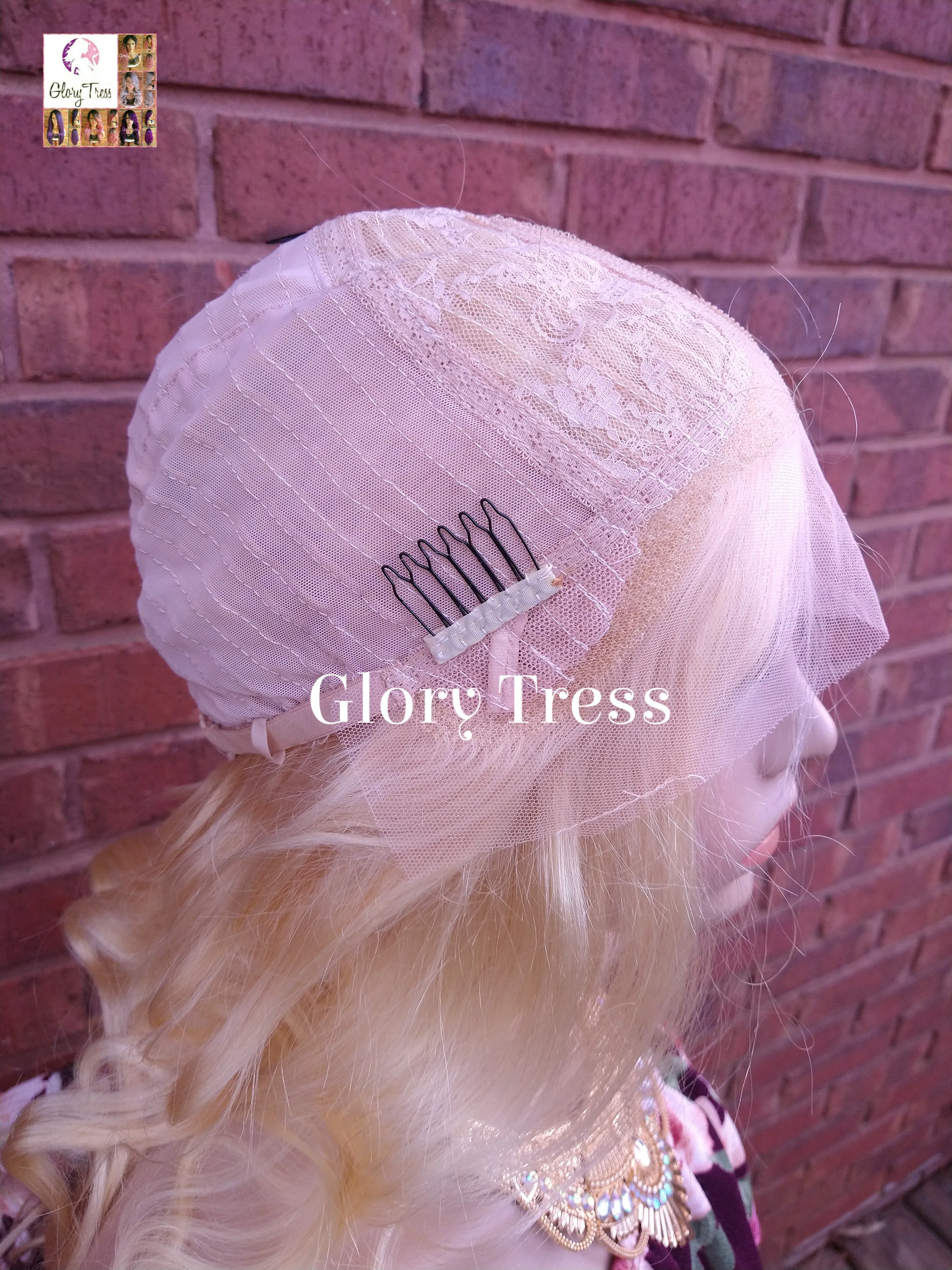 24" Wavy Blonde Lace Front Wig Human Hair Wig 100% Brazilian Remy Wig 613 Platinum Blonde Lace Part Wig - DIVINE