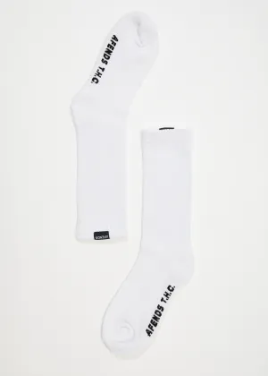 AFENDS EVERYDAY RIBBED CREW SOCKS - WHITE