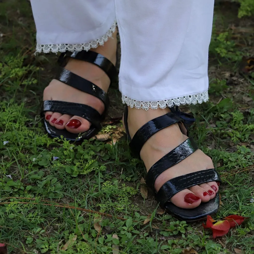 Allig - Black - Leather Sandals