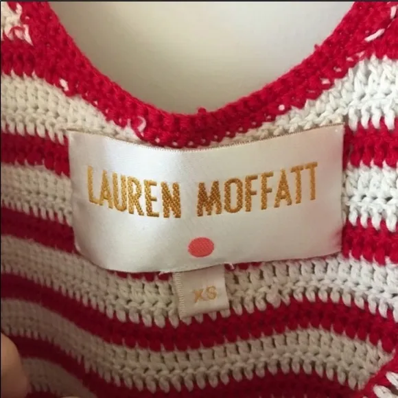 Anthro Lauren moffatt Red striped knit sweater