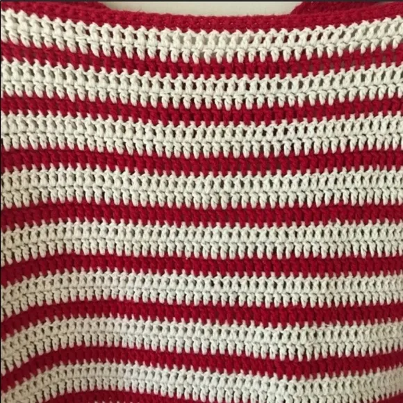 Anthro Lauren moffatt Red striped knit sweater