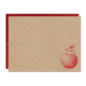 Apple Letterpress on Natural Chipboard Card