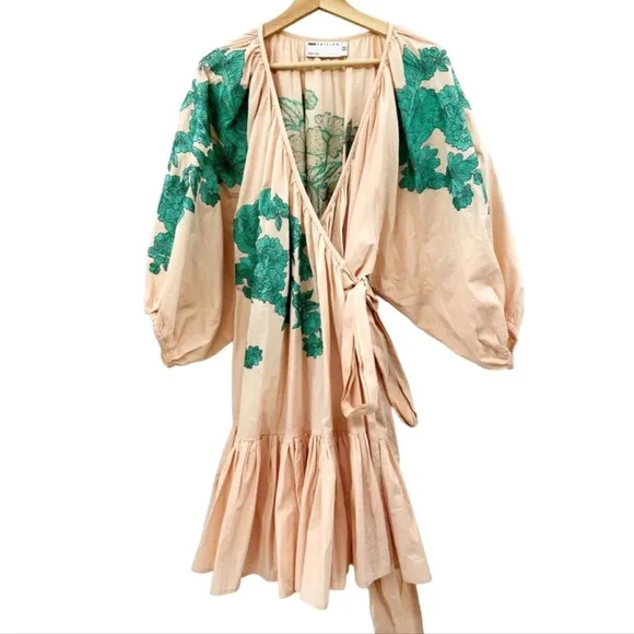 ASOS EDITION embroidered wrap mini dress. Size 6.