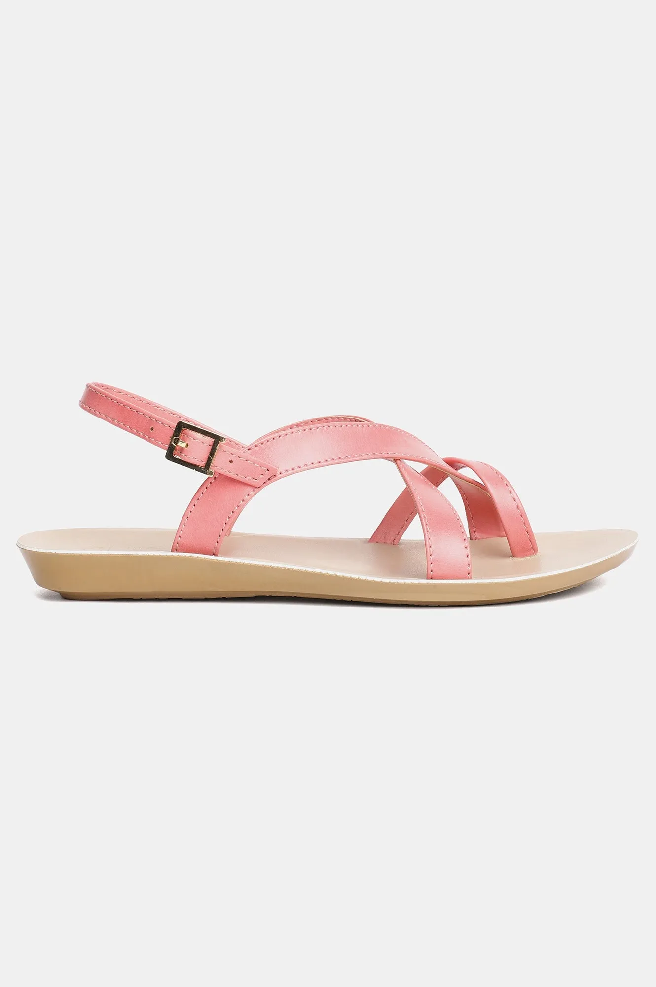 Aurelia Pink Solid Almond Toe-Zrosa