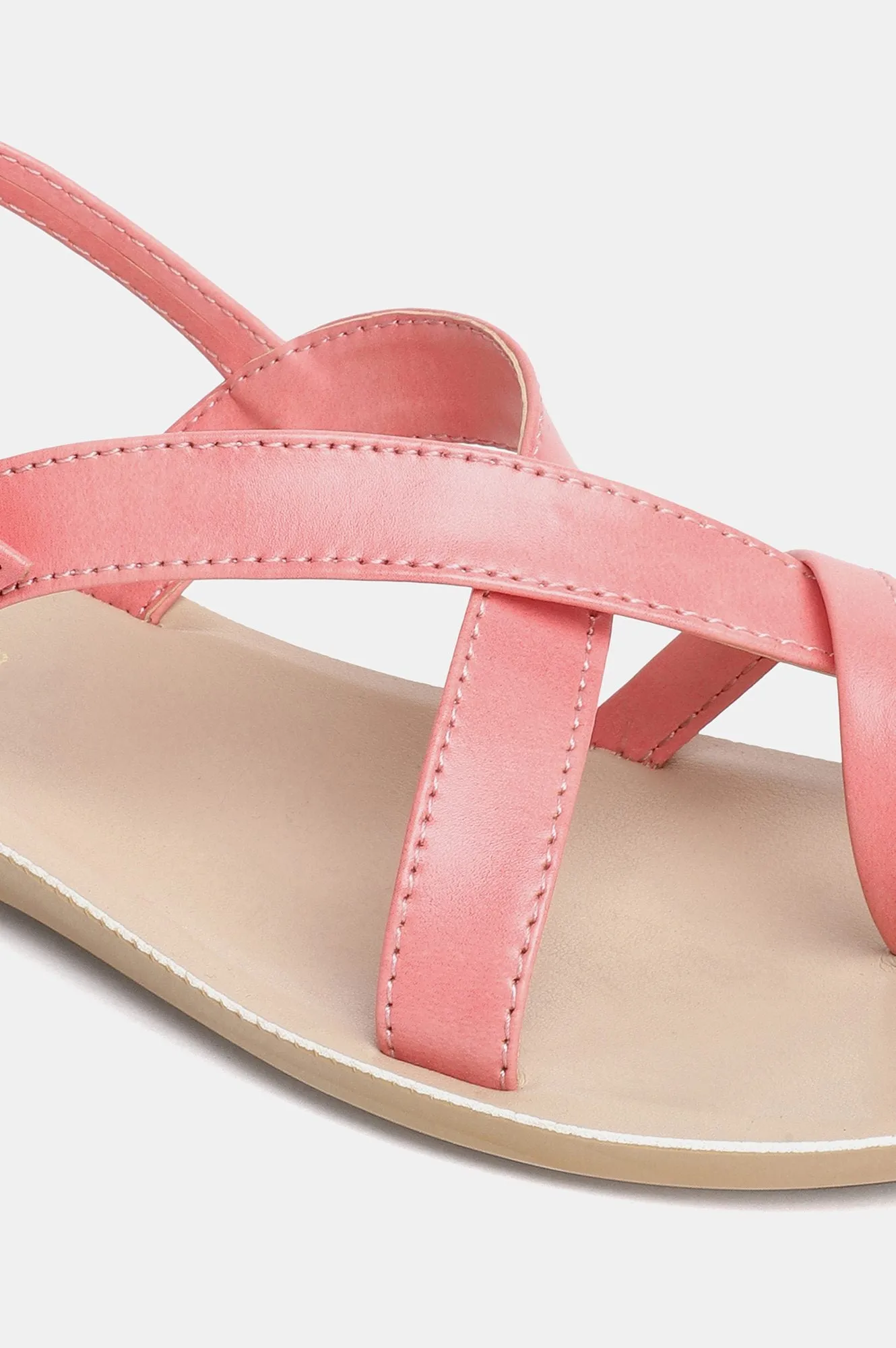 Aurelia Pink Solid Almond Toe-Zrosa