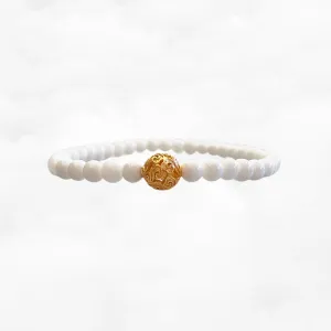 Auspicious Beaded Tridacna Bracelet 4mm