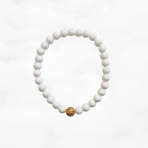 Auspicious Beaded Tridacna Bracelet 6mm