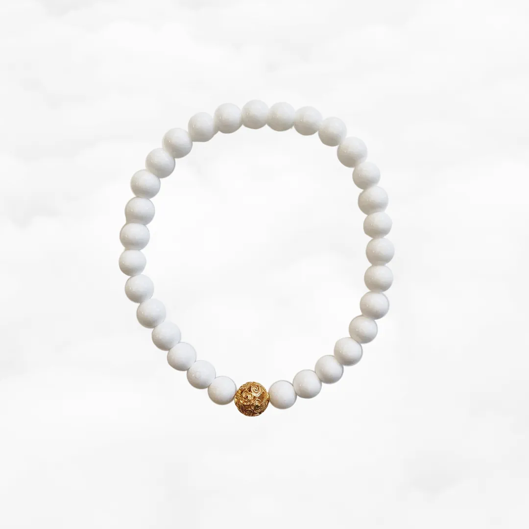 Auspicious Beaded Tridacna Bracelet 6mm
