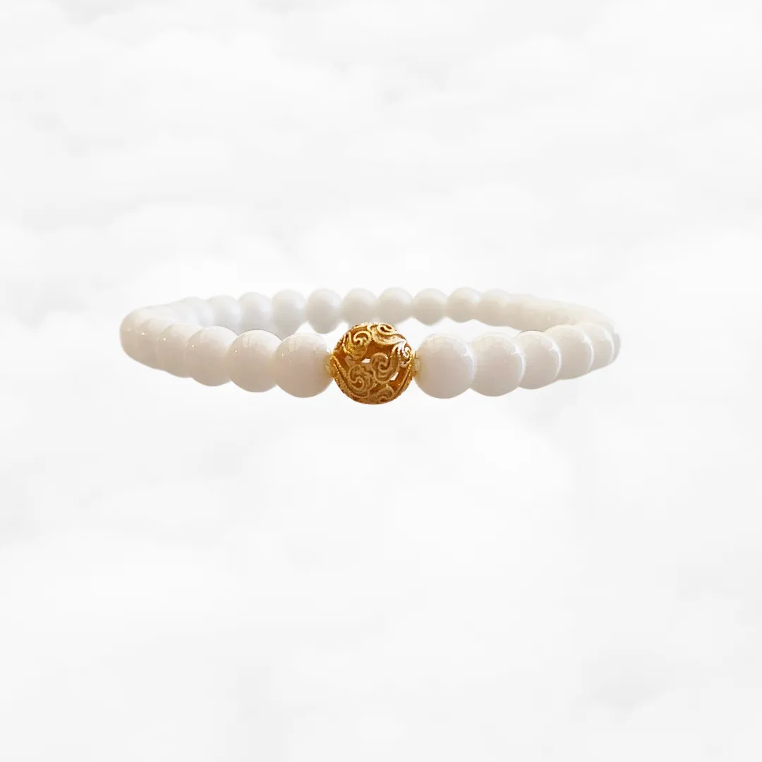 Auspicious Beaded Tridacna Bracelet 6mm