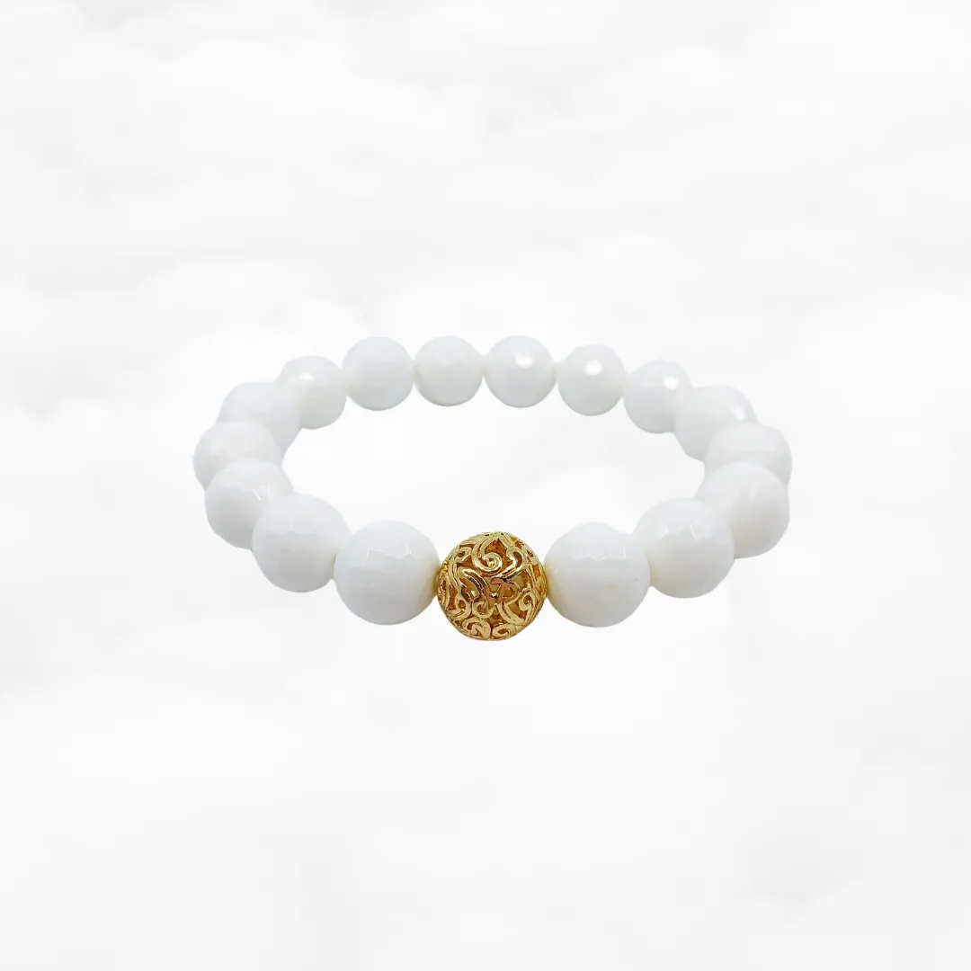 Auspicious Beaded Tridacna Bracelet 8-10mm