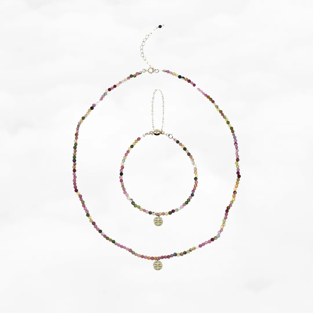 Auspicious Origin Tourmaline Necklace and Bracelet Set