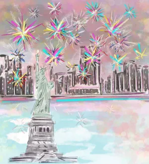 BIG APPLE FIREWORKS - Art Print