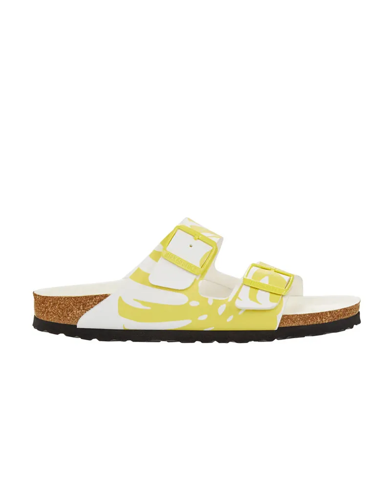 Birkenstock Arizona Birko Flor Monstera White/Lime Sour Narrow