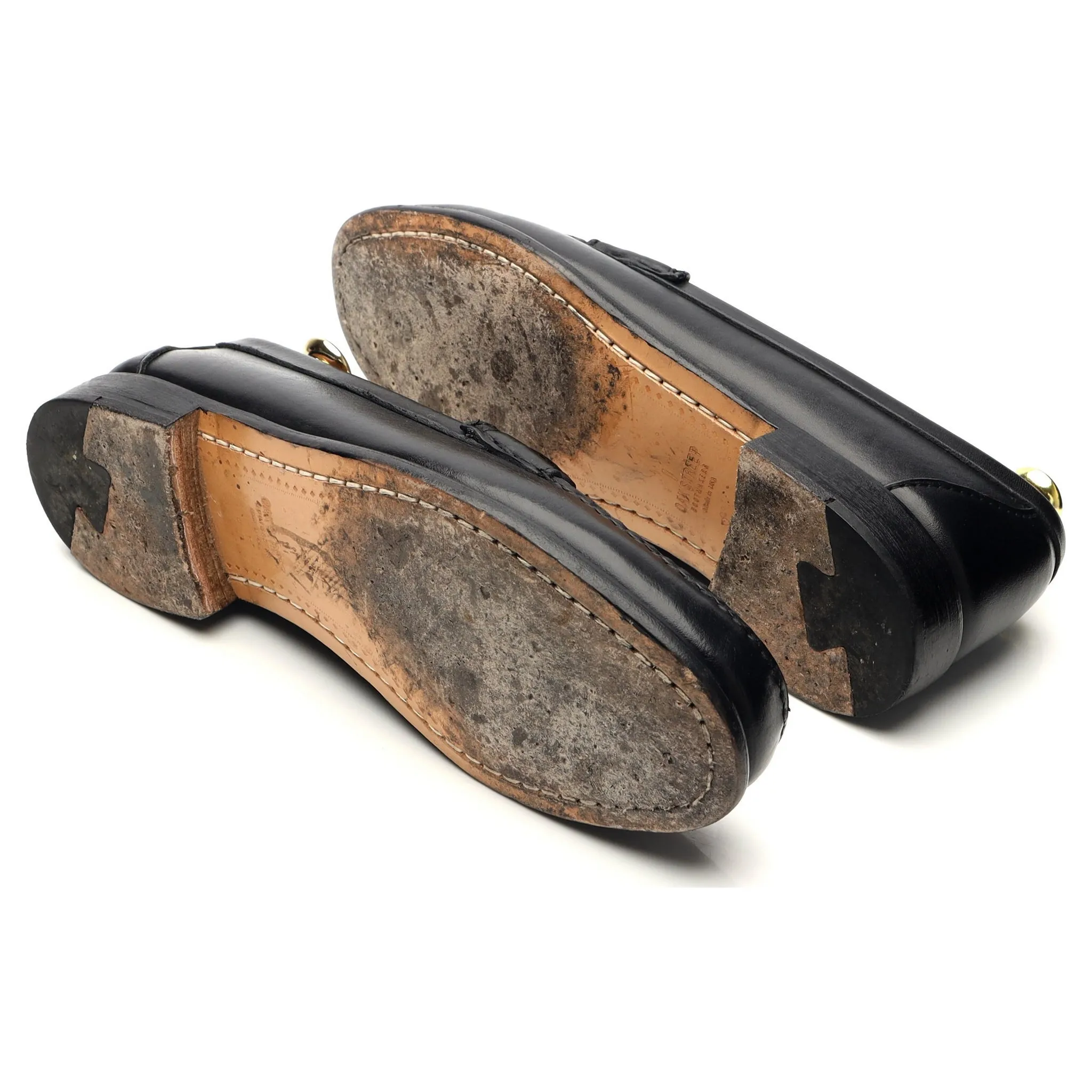 'Bit Loafer' Black Leather Horsebit Loafers UK 8.5 US 9 D