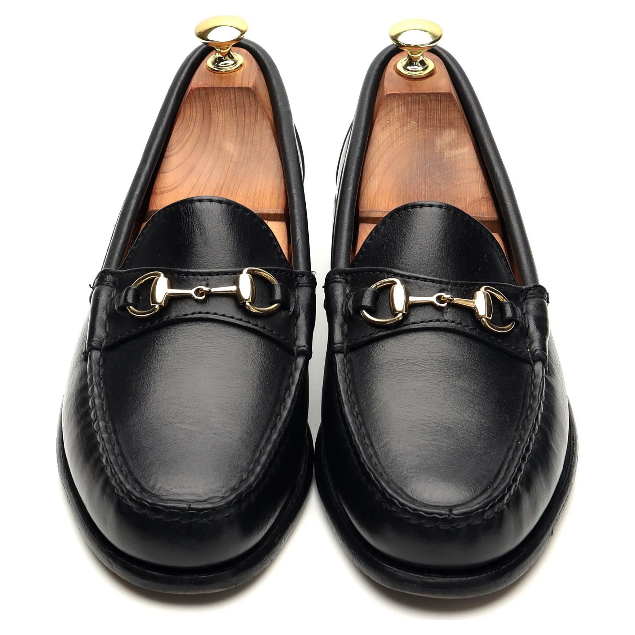 'Bit Loafer' Black Leather Horsebit Loafers UK 8.5 US 9 D