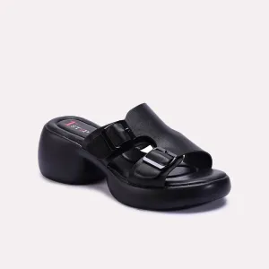Black Comfy Chunky Casual Slippers 0413243