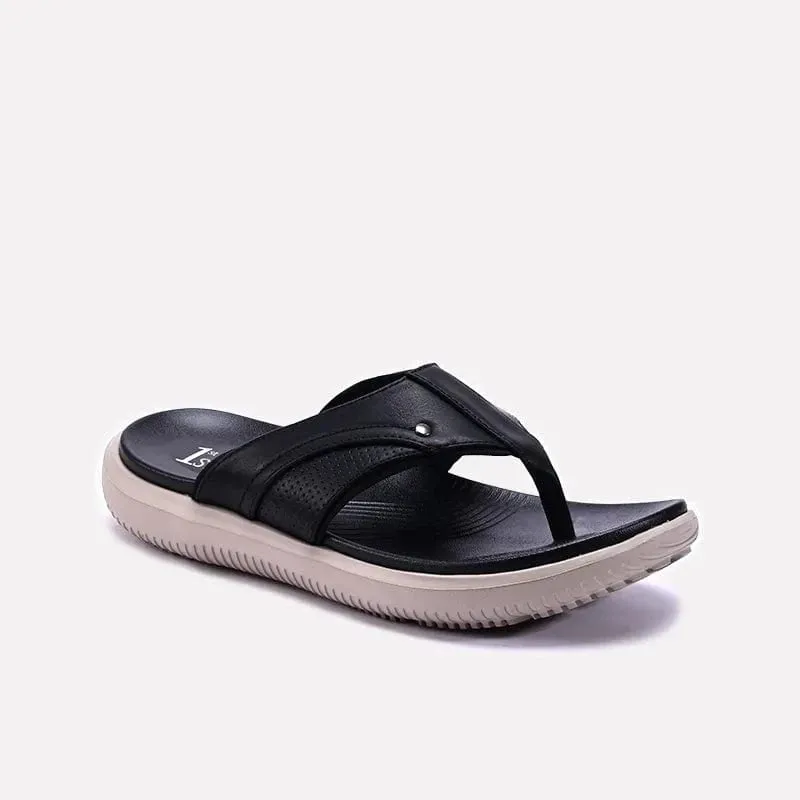 Black Comfy Flip Flops For Men 0151068