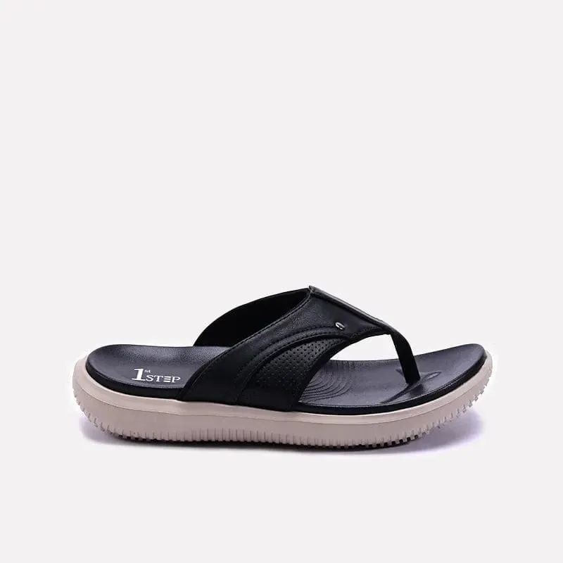 Black Comfy Flip Flops For Men 0151068
