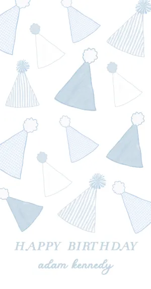 Blue Birthday Hat Tag