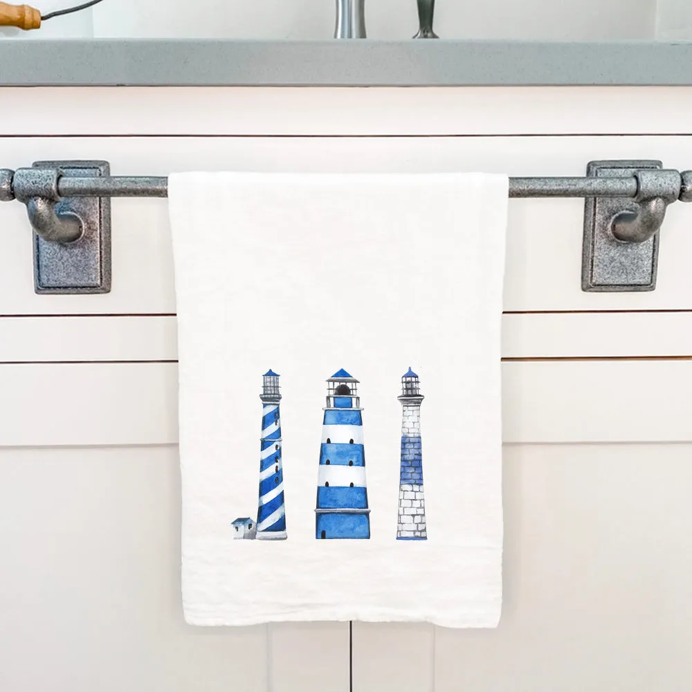 Blue Lighthouses - Cotton Tea Towel