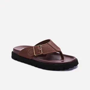 Brown Comfy Flip Flops For Men 0151089