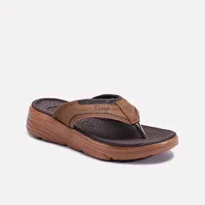 Brown Comfy Sports Slippers For Men 0151097