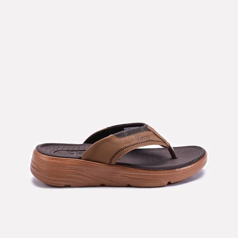 Brown Comfy Sports Slippers For Men 0151097