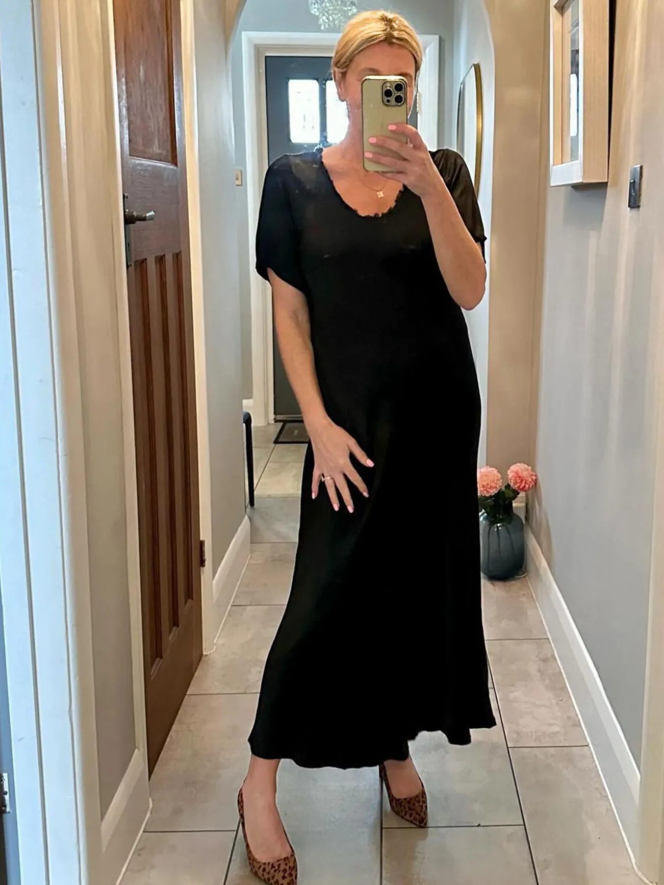 Burgundy Short Sleeve Satin Slip Dress
