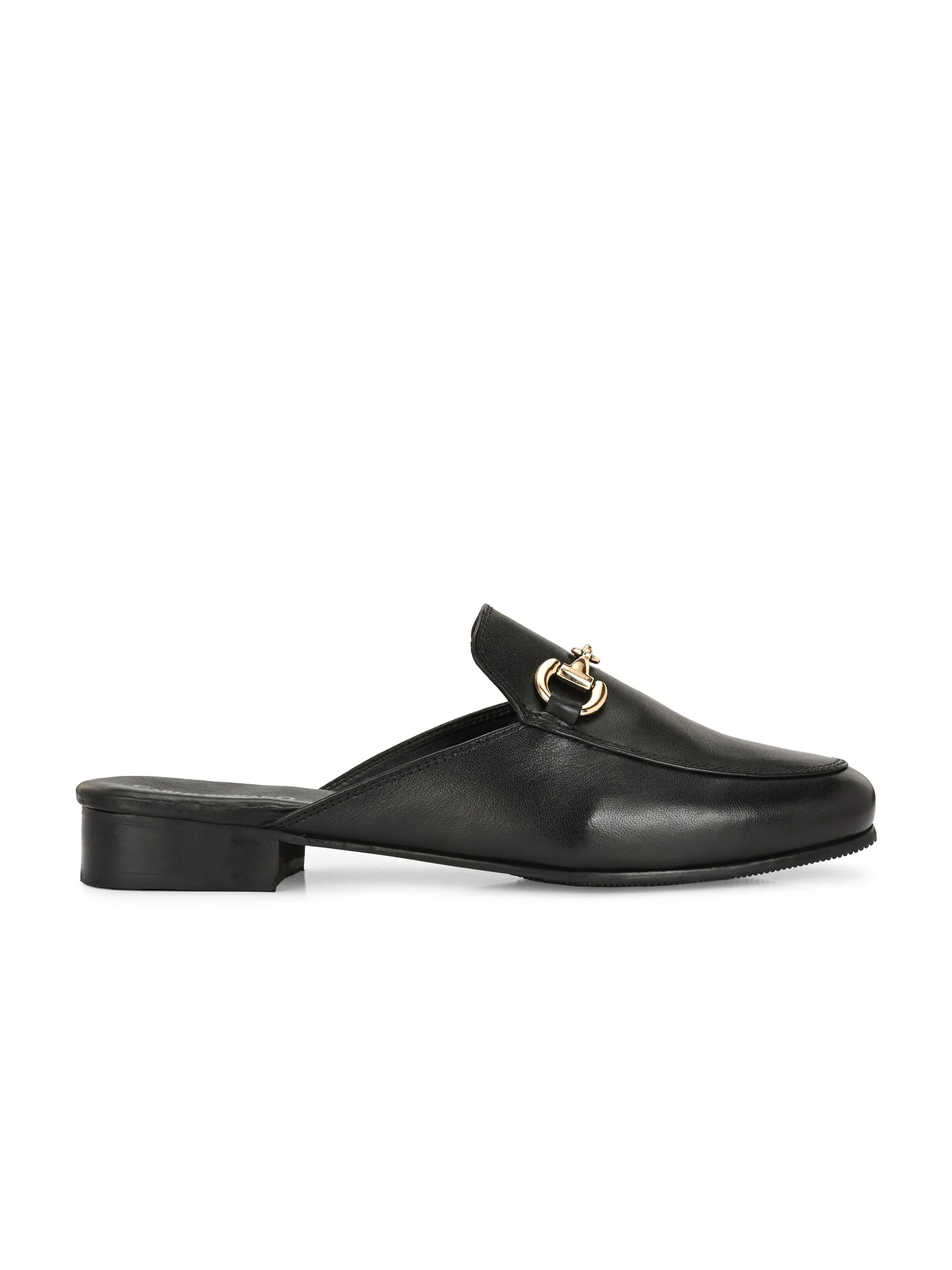 CARLO ROMANO BY WASAN BLACK COLOR PREMIUM STYLISH GENUINE LEATHER MULES FOR MEN